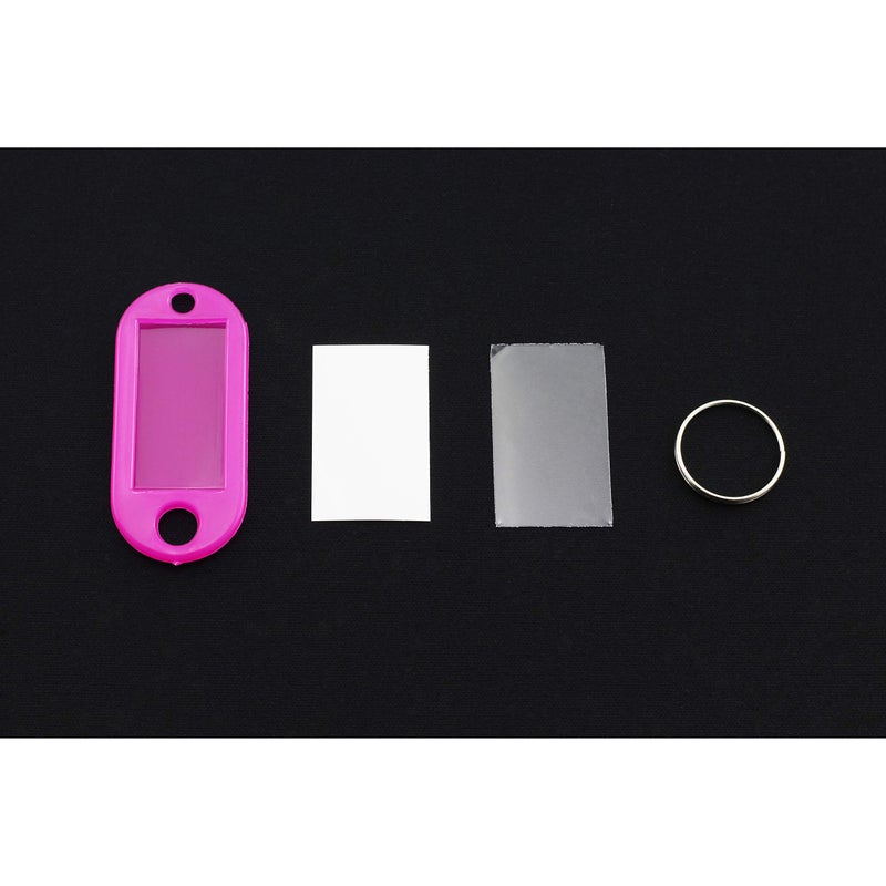 Lind Kitchen 40pcs Rose Red Key Ring Label Tags Plastic Keys Holder and Identifier Name Number Address Information Label Card for Keys ID 5x2.2cm - Image 5